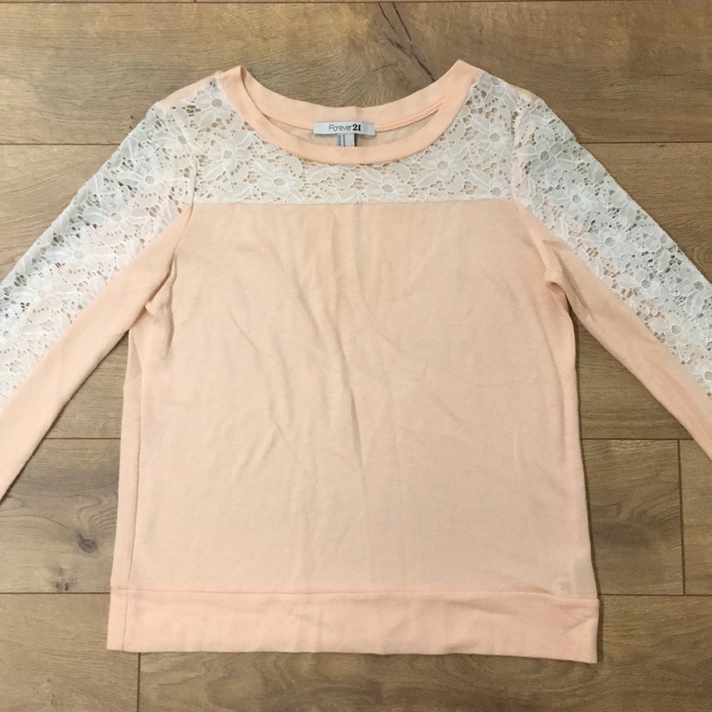 Peach With Lace Top